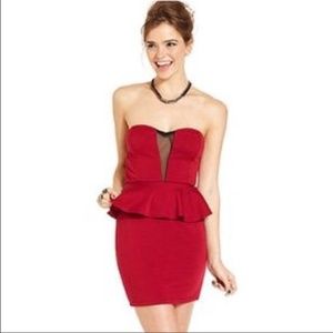 NWT--MATERIAL GIRL PEPLUM MINI DRESS